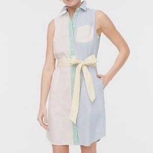 J. Crew Multicolor Striped Button-Down Dress